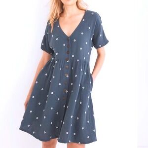 Madewell Navy Blue Floral Mini Dress